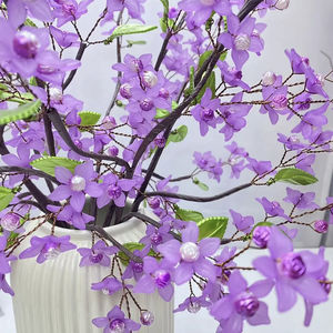 Kit de materiales para jardín Bauhinia, cuentas acrílicas de 12 mm para manualidades, para ramos tejidos DIY, estilo artístico retro de flor de cerezo - Product Image 1