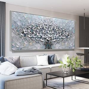 SQ flor abstracta grande pintada a mano flor pintura al óleo sobre lienzo pintura al óleo Floral texturizada moderna <span class=keywords><strong>para</strong></span> <span class=keywords><strong>sala</strong></span> <span class=keywords><strong>de</strong></span> estar - Product Image 5