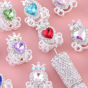 2025 nueva llegada amor completo Rhinestone cristal corazón cuentas para bolígrafos DIY joyería teléfono cadenas pluma accesorios de cuentas - Product Image 2