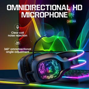 <span class=keywords><strong>Cuffie</strong></span> da <span class=keywords><strong>Gaming</strong></span> Onikuma X22 RGB <span class=keywords><strong>Cablate</strong></span> con Microfono Omnidirezionale HD Over-Ear per Giocatori - Product Image 4