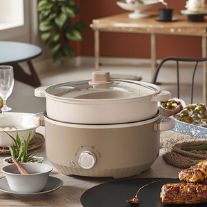 Fourniture directe d'usine 3L pour 1-3 personnes usage domestique marmite électrique poêle à frire antiadhésive Portable et cuiseur à riz vapeur - Product Image 2