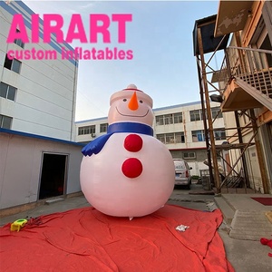 Sevimli açık dekorasyon şişme noel mavi eşarp kardan adam balon - Product Image 2