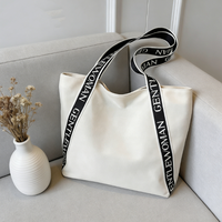 Sac fourre-tout en toile de coton coréen populaire, réutilisable, recyclé, avec poignée renforcée, imprimé, pour l'usage quotidien des étudiants