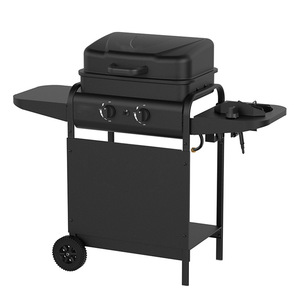 Dual-purpose Gas Grill With Charcoal And Gas Sides <b>Smokeless</b> Double-burner Outdoor <b>BBQ</b> Grills - Product Image 2