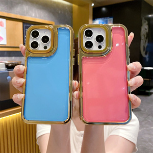 Capa de Telefone de Acrílico Duro Cristal Popular para <span class=keywords><strong>OPPO</strong></span> RENO 12 5G RENO 12 PRO com Botão de Eletroplatação Capa Transparente - Product Image 1