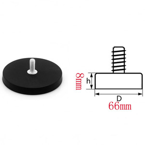 Imán recubierto de goma de 66 mm de diámetro, soporte magnético para fijación de luces, base de acero - Product Image 5