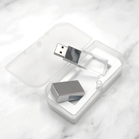 Memoria USB con Logotipo Láser 3D para Regalo de Boda, Unidad Flash USB de Cristal de 8 GB, 16 GB, 32 GB con Caja de Regalo, Disco USB Personalizado