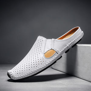 Estate traspirante di buona qualità <span class=keywords><strong>cuoco</strong></span> originale in vera pelle pantofole di Design di moda da uomo scarpe in vera pelle - Product Image 2