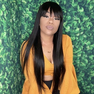 Parrucche bionde all'ingrosso del miele di Dropship con frangia colore naturale 100% capelli umani vergini brasiliani tesse e parrucca biondo Bang venditore - Product Image 2