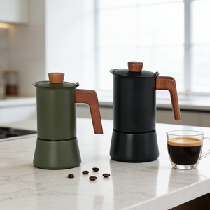 <span class=keywords><strong>Cafetière</strong></span> Moka Commerciale Ergonomique en Bois et Acier Inoxydable 18/<span class=keywords><strong>8</strong></span>, 4 <span class=keywords><strong>Tasses</strong></span>, <span class=keywords><strong>6</strong></span> <span class=keywords><strong>Tasses</strong></span>, <span class=keywords><strong>Cafetière</strong></span> Italienne, Machine à Expresso - Product Image 3