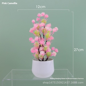 Gympani <span class=keywords><strong>Interior</strong></span> Decorativo Planta de Camelia Artificial Venta al por mayor Adornos de flores de plástico Simulación Rosa <span class=keywords><strong>Bonsai</strong></span> Decoración - Product Image 6