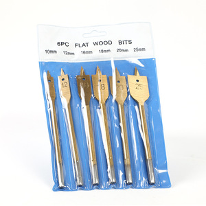 Jeu de 6 forets plats plaqués titane du fabricant, avec queue hexagonale, pour le perçage de trous dans le bois et le travail du bois - Product Image 3