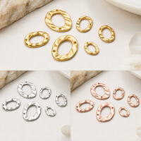 Fermoir ovale personnalisé pour bijoux, connecteur en métal martelé, pièces de pendentif pour la fabrication de colliers, bracelets et boucles d'oreilles