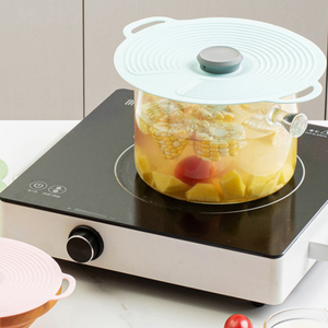 Vente chaude 5 Tailles Réutilisable Silicone Résistant À La Chaleur Alimentaire Couvercles D'aspiration Ajustement Parfait <span class=keywords><strong>pour</strong></span> Batterie <span class=keywords><strong>De</strong></span> Cuisine Pièces Tasses Bols Assiettes Pots - Product Image 5