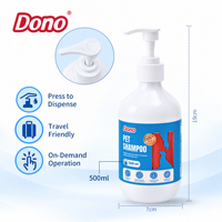 Shampooing pour chien Dono Natural Hypoallergénique 3-en-1, désodorisant, anti-puces et anti-tiques, 500 ml, adoucissant et revitalisant pour animaux de compagnie