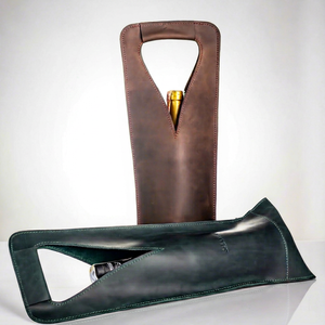 Authentic Vintage Genuine Leather Wine Holder Premium Single Wine Bottle Carrier Case Classic <b>Gift</b> Storage LEB-0099C - Product Image 1