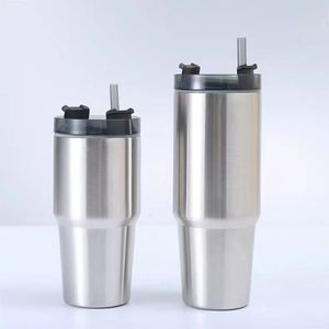 Mug de voyage isotherme sous vide 20oz 30oz avec couvercle, paille et base antidérapante pour café et thé chaud ou froid - Product Image 2