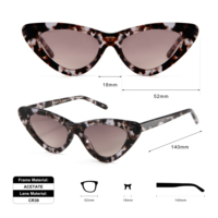 Lunettes de soleil œil de chat unisexes de haute qualité, personnalisées, petites, en acétate, protection UV400