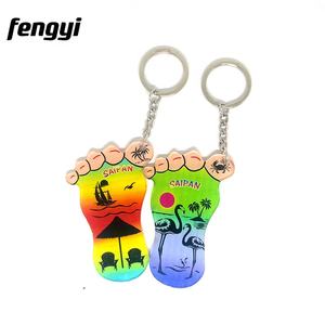 Porte-clés en MDF en forme de pied double face, <span class=keywords><strong>pas</strong></span> <span class=keywords><strong>cher</strong></span>, en gros, souvenir de Punta Cana, République dominicaine - Product Image 5