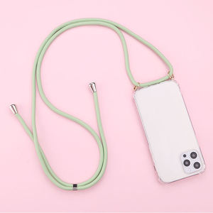 <span class=keywords><strong>Collier</strong></span> bandoulière en cordon, sangle en corde, étui souple en silicone TPU pour <span class=keywords><strong>iPhone</strong></span> 15 16 17, étui réglable en silicone - Product Image 1