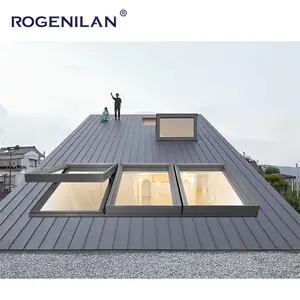 ROGENILAN Attic Skylight Top Roof Skylight Windows Balcony Window Retractable Swing Dormer Window