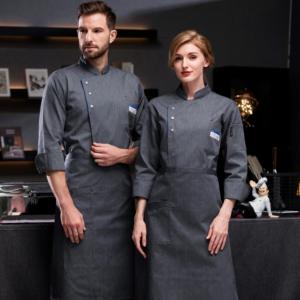 Hecho en fábrica Check Hotel <span class=keywords><strong>Master</strong></span> Bleach resistente <span class=keywords><strong>Chef</strong></span> Star uniforme personalizado mujeres uniforme - Product Image 5