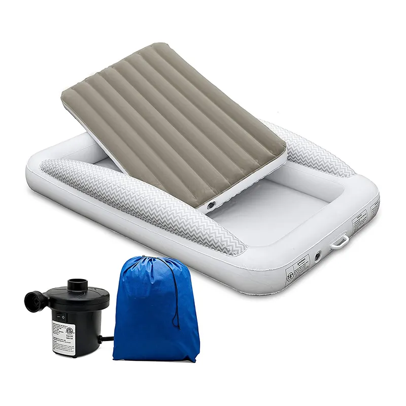 100% leakproof inflatable बिस्तर यात्रियों के लिए, बच्चे को बिस्तर पोर्टेबल बच्चे तह बिस्तर पक्ष bumpers के साथ