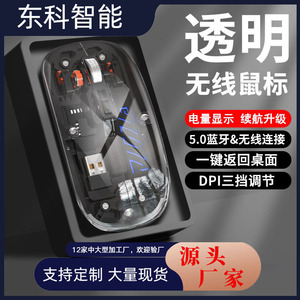 Transparent Wireless Bluetooth <b>Mouse</b> 1600Dpi 4 Keys Ergonomic Design For Office Gaming Dual Mode 2.4G Charging - Product Image 5