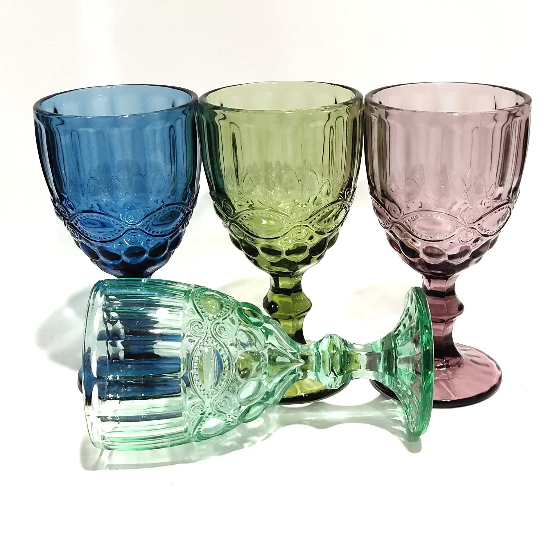 Цветные Бокалы Для воды/Лидер продаж, винтажный стиль, зеленый цвет, высокий стеклянный бокал для свадебной вечеринки, стеклянный бокал для вина