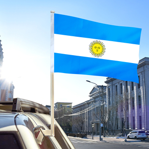 Bandera de ventana duradera de poliéster 100% de 12*18 pulgadas personalizada al por mayor, Bandera de ventana de coche Argentina personalizada - Product Image 3