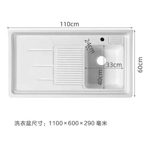 Lavabo Moderno in Ceramica a Foro Singolo, Rettangolare, in Pietra Artificiale per Bagno o Hotel, Facile Installazione, Doppio Lavabo - Product Image 5