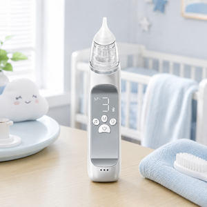 Aspirateur nasal électrique pour bébé Chine 2026 <span class=keywords><strong>avec</strong></span> aspiration maximale <span class=keywords><strong>de</strong></span> 68 kPa, batterie 700 mAh, sans latex ni BPA - Product Image 1
