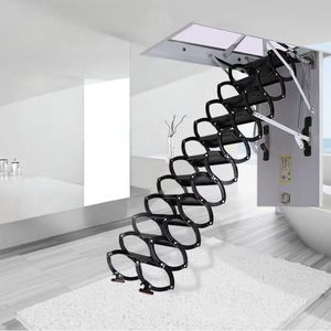 Escalier de grenier moderne entièrement automatique et pliable en acier au carbone, alliage titane-magnésium, échelle télescopique pour grenier, échelles extensibles - Product Image 6