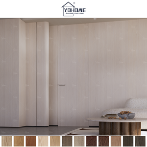Yohome Hiện Đại Vô Hình Thiết Kế Cửa Chất Lượng Cao Khung Nhôm Gỗ Sồi Trắng Composite Rắn Gỗ Ẩn Cửa Ra Vào Cho Phòng Ngủ - Product Image 3