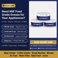 Graisse alimentaire de qualité NSF, pot de 100g, pour hachoir à viande, machine à café, machine à pain, batteur sur socle, étiquette personnalisée OEM, faible MOQ, usine