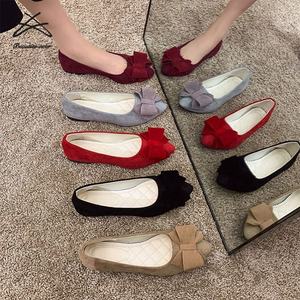 Scarpe da donna taglie forti da ballo a punta da passeggio Slip on mocassini da donna <span class=keywords><strong>con</strong></span> fiocco <span class=keywords><strong>ballerine</strong></span> piatte - Product Image 2