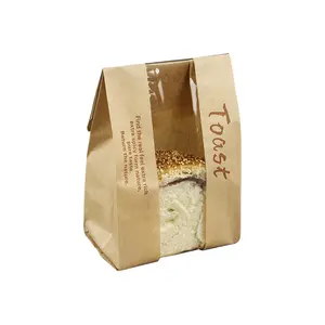 Bolsas De Panaderia Para Pan De Jamon Sos Bakery Packaging Paper Bag Auto Machine Manufacturing Bread Bag With Square Bottom