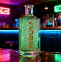 Botol Anggur Kaca Super Flint 500ml 700ml yang Dapat Didaur Ulang, untuk Vodka, Whisky, Rum, Dicetak Sablon dengan Gabus