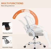 Chaise de bureau ergonomique, chaise de bureau en maille avec soutien lombaire confortable, dossier mi-haut