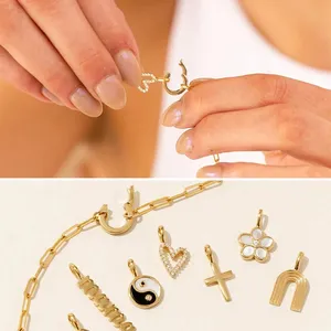 Collar con Colgante EManco, <span class=keywords><strong>Cadena</strong></span> <span class=keywords><strong>de</strong></span> <span class=keywords><strong>Perlas</strong></span> con Cierre <span class=keywords><strong>de</strong></span> Corazón, para Manualidades, Colgante DIY, Acero Inoxidable, Resistente al Agua, para Mujer, Dropshipping - Product Image 5