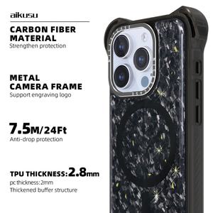 Fundas de Fibra de Carbono para iPhone 16 14 Pro Max, Cubierta Magnética Negra para iPhone 16 Pro Max 13 Pro Max 15 Pro - Product Image 5