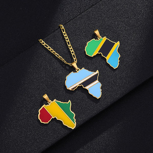 DAIHE kalung liontin baja tahan karat, perhiasan kalung berlapis emas 18K Afrika Selatan Cocok untuk - Product Image 3
