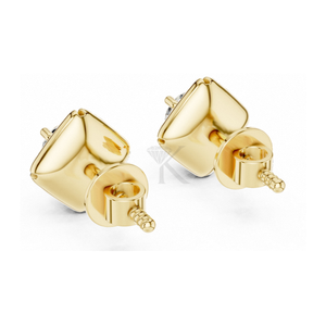 Pendientes de diamantes geométricos esculpturales con cierres de rosca seguros, joyería fina minimalista elegante, perfectos para mujeres - Product Image 2