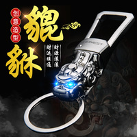JOFI Honest Metal Pixiu Led Light Electronic Key Finder Round Zinc Alloy Vintage Fashion UV Printing Creative Chinese Style Gift
