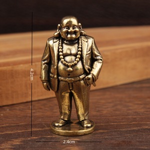 Figurine Bouddha en costume, ornement de bureau en laiton, sculpture décorative pour la maison et le bureau, figurine de collection - Product Image 4