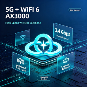 Router Industrial Dual SIM 5G Ax3000 WiFi 6 Gigabit Ethernet Gateway Sin Tiempo de Inactividad de Red para Automatización Industrial - Product Image 4