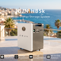 Système de Stockage d'Énergie Domestique Tout-en-un HB-5K 5/10kWh LiFePO4 Portable ESS Onduleur Hybride Double MPPT IP65 AI Intelligent pour Sauvegarde Hors Réseau