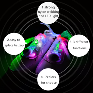 HA CONDOTTO LA Luce FINO <span class=keywords><strong>Lacci</strong></span> <span class=keywords><strong>Lacci</strong></span> Delle <span class=keywords><strong>Scarpe</strong></span> 3 Modalità di 7 Colori Sport All'aria Aperta LED <span class=keywords><strong>Lacci</strong></span> Delle <span class=keywords><strong>Scarpe</strong></span> Multicolor - Product Image 4
