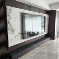 Panneau mural en bois de bambou couleur marbre imperméable pour l'intérieur, idéal pour la décoration murale derrière le téléviseur, avec garantie de 5 ans