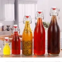 Bouteilles scellées en verre avec couvercle, pour boissons, jus de fruits et huiles, avec étiquettes